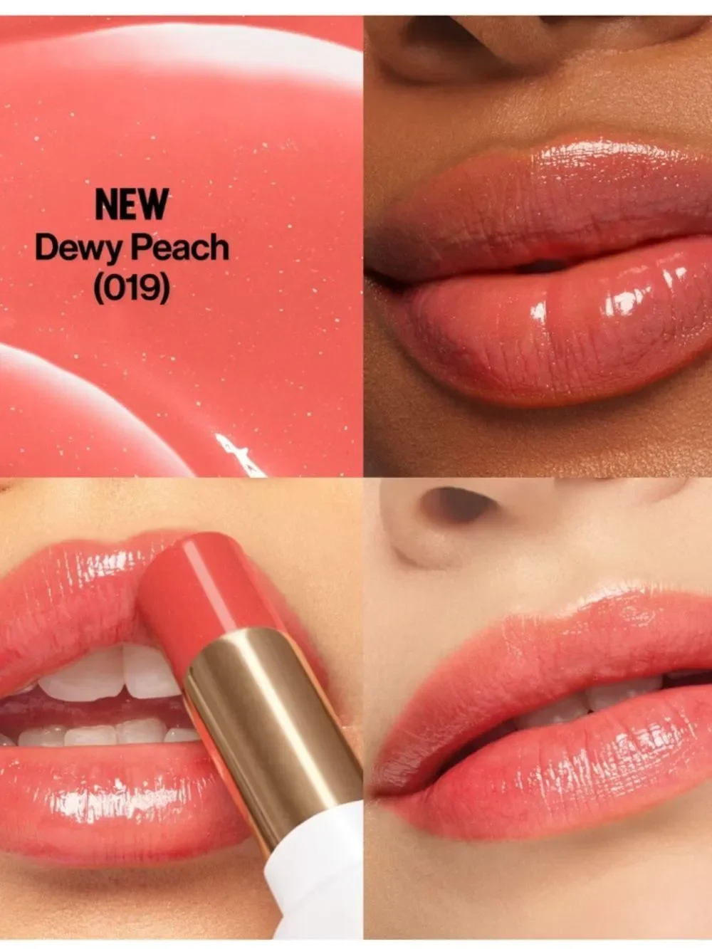 🦋 Revlon Dewy Peach (019) Super Lustrous Glass Shine Balm New Full Size